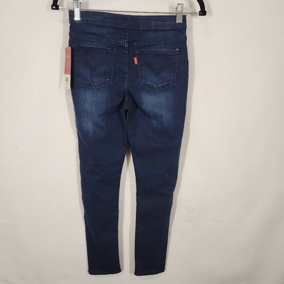 NWT Levi's PULL ON JEGGINGS BIG GIRLS Distressed Dark Wash Size 12 - Picture 4 of 9